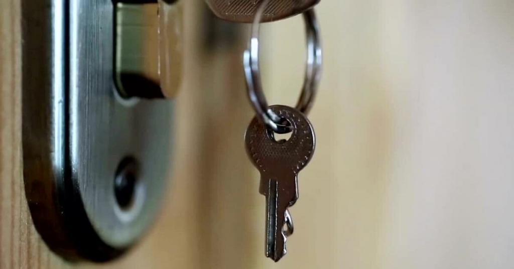 key in a door lock
