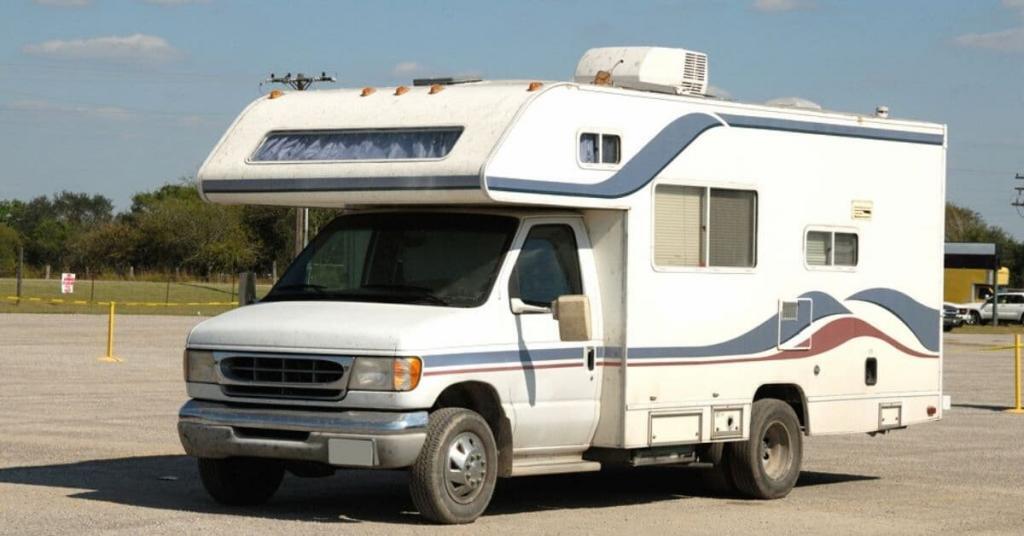 rv in a parking lot