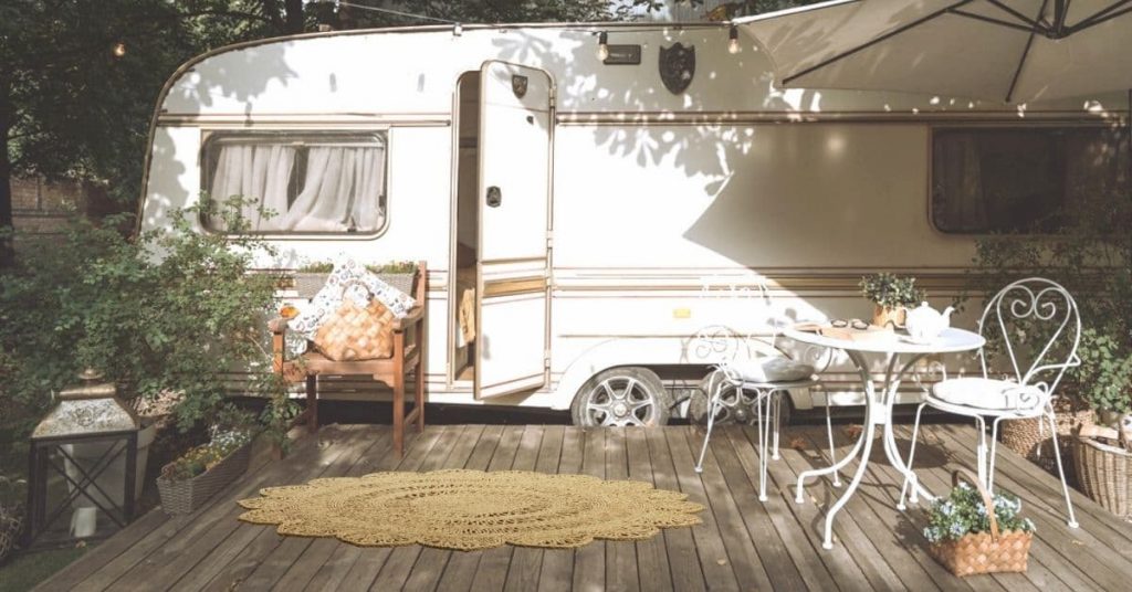 camper with patio